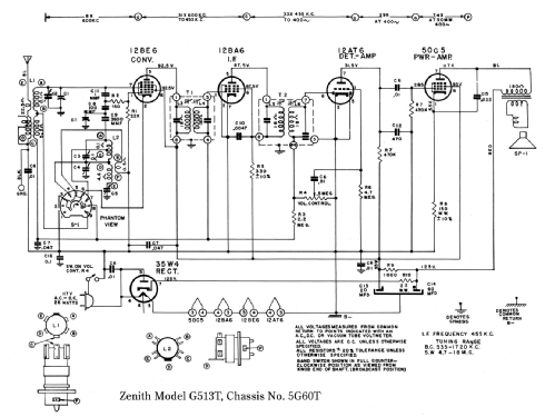 G513T Ch= 5G60T; Zenith Radio Corp.; (ID = 1365500) Radio