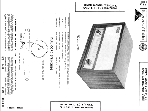 G730 AM-FM Ch= 7C05; Zenith Radio Corp.; (ID = 1818226) Radio