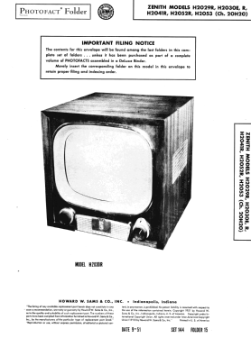 H2053R Ch= 20H20; Zenith Radio Corp.; (ID = 2954884) Television