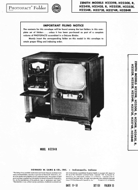 H2254R Ch= 22H22; Zenith Radio Corp.; (ID = 2980651) Television