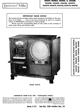 H3267 Ch= 24H20; Zenith Radio Corp.; (ID = 2830849) Television