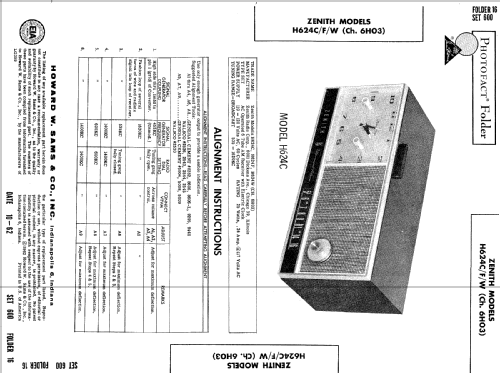 H624F Ch= 6H03; Zenith Radio Corp.; (ID = 507692) Radio