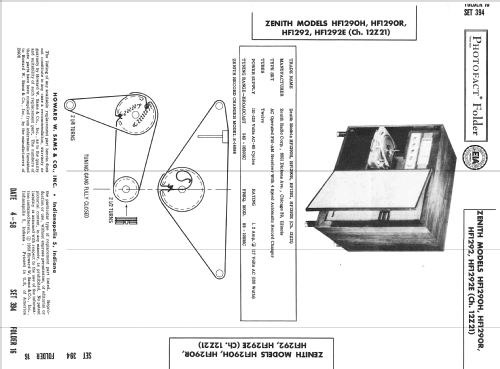 HF1292 Ch= 12Z21; Zenith Radio Corp.; (ID = 2576926) Radio