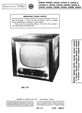 J2027E Ch= 20J21; Zenith Radio Corp.; (ID = 3020189) Television