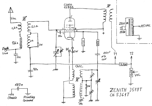 J519T Ch= 5J61T; Zenith Radio Corp.; (ID = 2575532) Radio