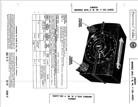 J615 Ch= 6J05; Zenith Radio Corp.; (ID = 902704) Radio