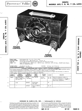 J615F Ch=6J05; Zenith Radio Corp.; (ID = 3099170) Radio