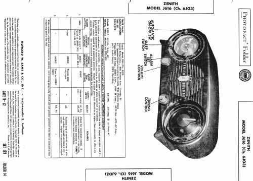 J616 Ch= 6J03; Zenith Radio Corp.; (ID = 985029) Radio