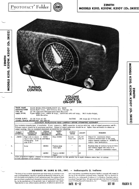 K510 Ch= 5K02; Zenith Radio Corp.; (ID = 3097031) Radio