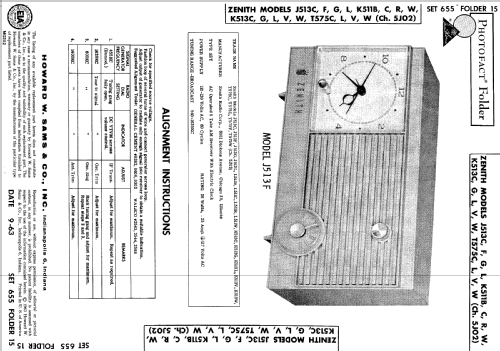 K511W Ch= 5J02; Zenith Radio Corp.; (ID = 507594) Radio