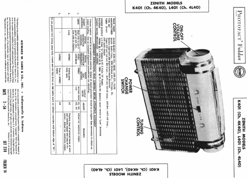 L401Y Ch= 4L40; Zenith Radio Corp.; (ID = 985082) Radio