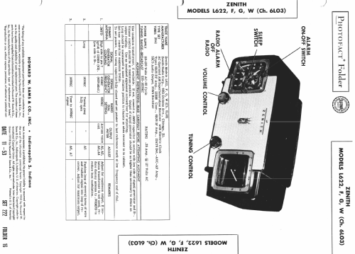 L622F Ch= 6L03; Zenith Radio Corp.; (ID = 985197) Radio