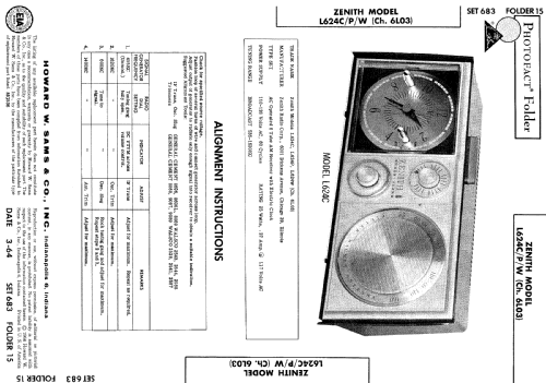 L624C Ch= 6L03; Zenith Radio Corp.; (ID = 507317) Radio