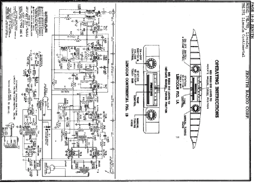 7ML780 Lincoln ; Zenith Radio Corp.; (ID = 317554) Car Radio