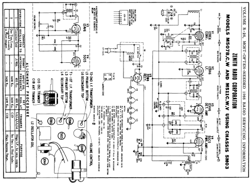 M511C Ch= 5M03; Zenith Radio Corp.; (ID = 156724) Radio