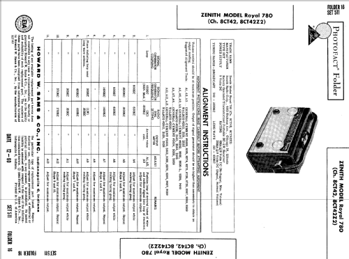 Royal 780 'The Navigator' Ch= 8CT42; Zenith Radio Corp.; (ID = 706348) Radio