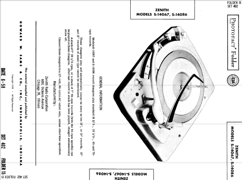 S-14067 ; Zenith Radio Corp.; (ID = 825008) R-Player