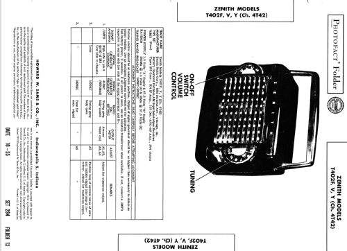 T402F Ch= 4T42; Zenith Radio Corp.; (ID = 2656226) Radio