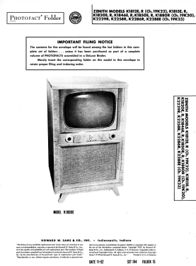 The Norfolk K1820E Ch= 19K22; Zenith Radio Corp.; (ID = 3103218) Television