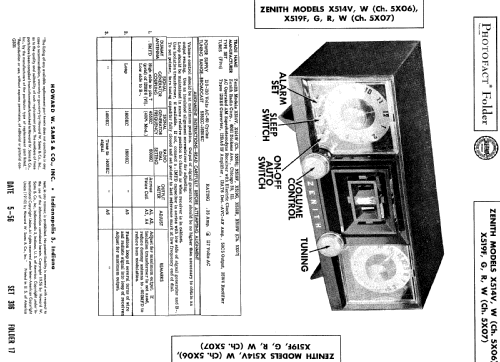 X519G Ch=5X07; Zenith Radio Corp.; (ID = 506462) Radio