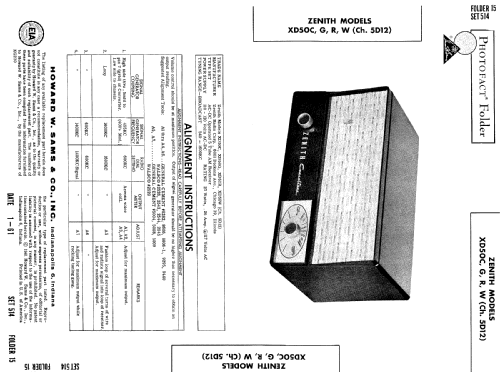 XD50C Ch= 5D12; Zenith Radio Corp.; (ID = 505164) Radio