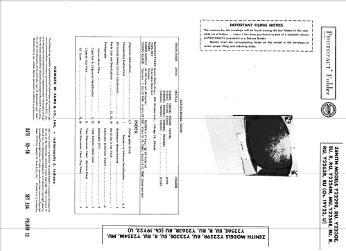 Y2229R Ch= 19Y22; Zenith Radio Corp.; (ID = 1945155) Television