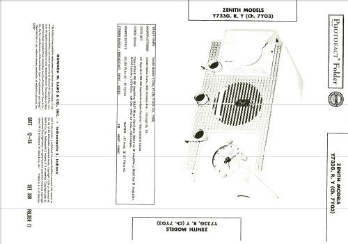 Y733G Ch=7Y03; Zenith Radio Corp.; (ID = 2022648) Radio