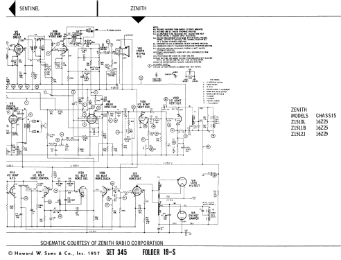 Z1511B Ch= 16Z25; Zenith Radio Corp.; (ID = 1817473) Television