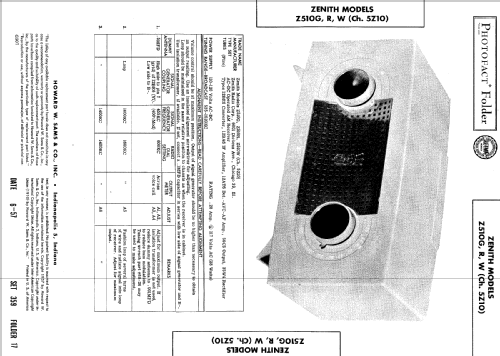 Z510G Ch= 5Z10; Zenith Radio Corp.; (ID = 506852) Radio