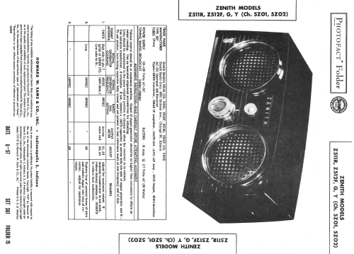 Z511R Ch= 5Z01; Zenith Radio Corp.; (ID = 2383143) Radio