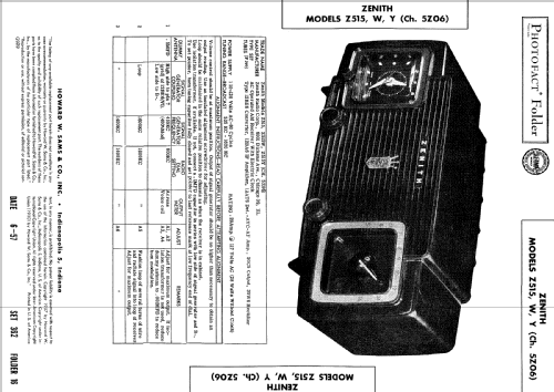 Z515Y Ch= 5Z06; Zenith Radio Corp.; (ID = 505531) Radio