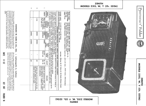 Z515Y Ch= 5Z06; Zenith Radio Corp.; (ID = 2393693) Radio