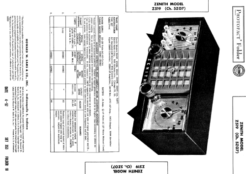 Z519P Ch= 5Z07; Zenith Radio Corp.; (ID = 506815) Radio