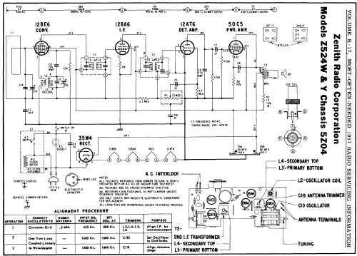 Z524W Ch= 5Z04; Zenith Radio Corp.; (ID = 135098) Radio