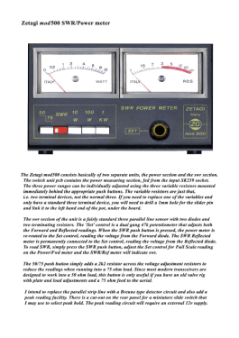 SWR Power Meter ZG 500; Zetagi S.p.A.; (ID = 3040005) Antenna