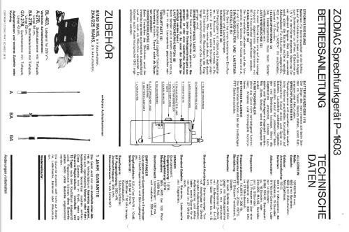 Sprechfunkgerät 1,6 Watt 3 Kanäle P - 1603; Zodiac Funksprechger (ID = 1898414) Cittadina