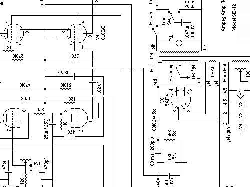 SB-12 Ampl/Mixer Ampeg Portaflex, build 1955 ??, 1 schematic