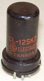 This 12SK7 with CL prefix was built by Canadian General Electric  Co. Ltd.