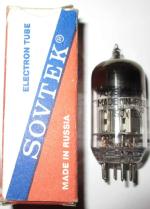 A 12AX7WA valve made in Russia USSR with the Sovtek brand name.