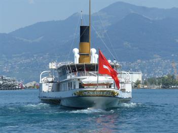 Switzerland: Belle Epoque Schaufelraddampfer La Suisse in 1006 Lausanne