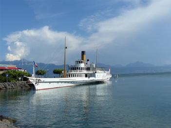 Switzerland: Belle Epoque Schaufelraddampfer Montreux in 1006 Lausanne