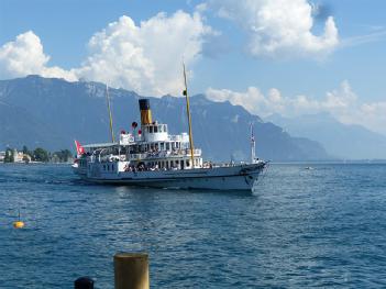 Svizzera: Belle Epoque Schaufelraddampfer Montreux in 1006 Lausanne