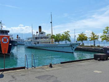 Svizzera: Belle Epoque Schaufelraddampfer Montreux in 1006 Lausanne