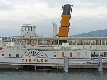 Switzerland: Belle Epoque Schaufelraddampfer Simplon in 1006 Lausanne