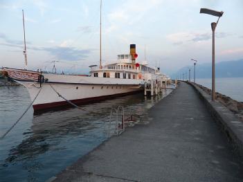 Switzerland: Belle Epoque - Schaufelradschiff Helvétie in 1007 Lausanne