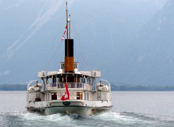 Suisse: Belle Epoque - Schaufelradschiff VEVEY à 1006 Lausanne