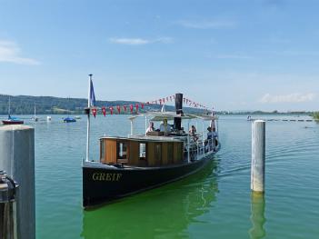 Schweiz / Switzerland: Dampfschiff Greif in 8124 Maur