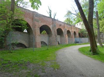 Germany: Lechkanäle mit Aquädukt am Roten Tor in 86150 Augsburg