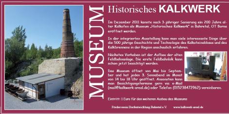 Germany: Museum Historisches Kalkwerk Borna in 01819 Bahretal